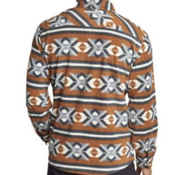 Eddie Bauer Mens Chutes Microfleece Long Sleeve Aztec Shirt - Picture 2 of 6